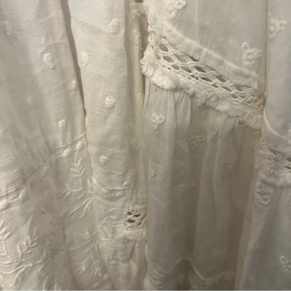 Bohemian Lace oversized Dress medium free people  White - Picture 4 of 11